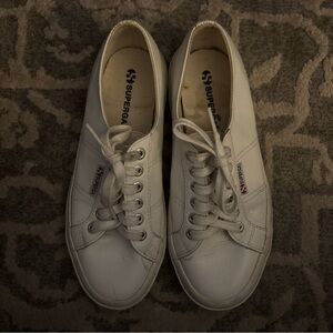 Superga Off-White Lace-Up Sneakers